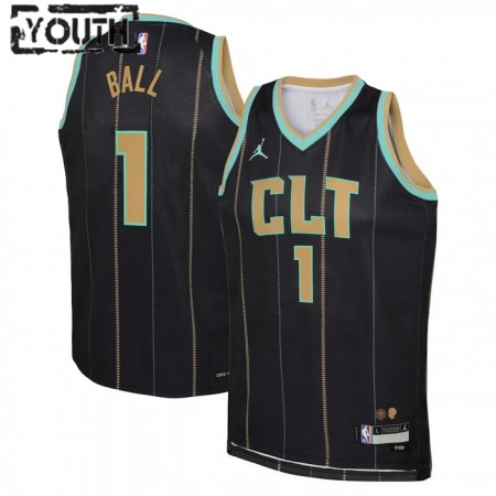Dres Charlotte Hornets Lamelo Ball 1 Jordan 2022-23 City Edition Crno Swingman - Dječji